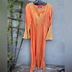 Jeannie McQueeny Orange Dress Kaftan